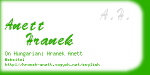 anett hranek business card